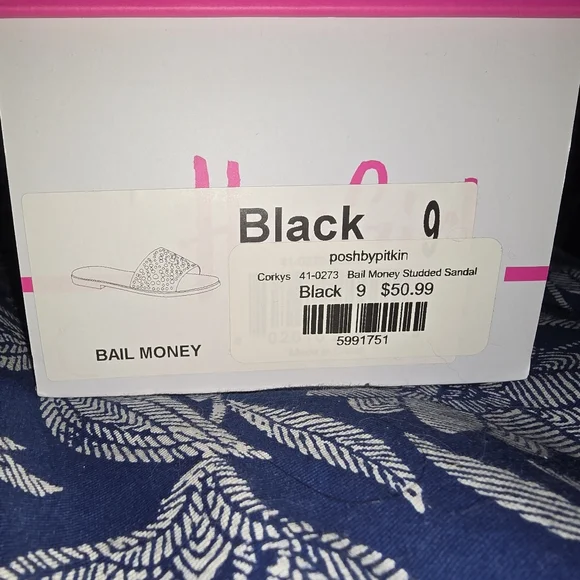 Hey Girl, by Corkys * Black studded slides * Sz 9 * NEVER WORN * - Picture 5 of 5